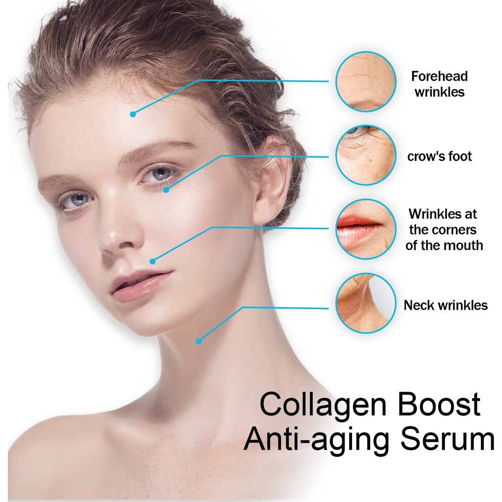 EELHOE Collagen Face Serum Whitening Moisturizer Anti Aging Serum 30ML