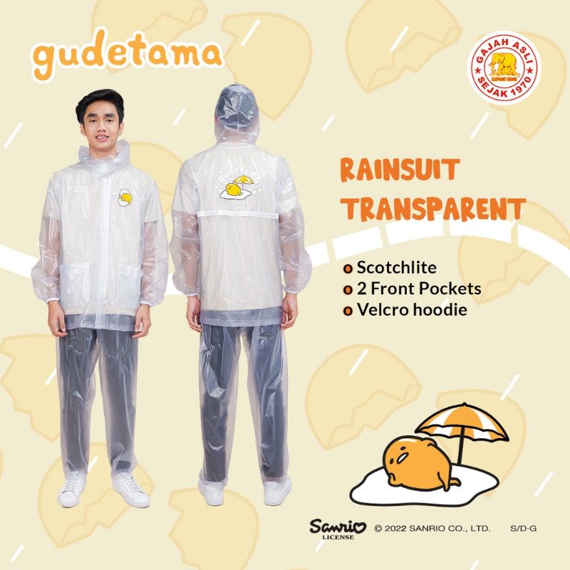 Jas Hujan Setelan Jaket Celana Gudetama Elephantbrand