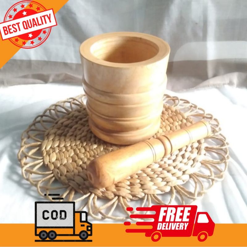 LUMPANG KAYU [BESAR] + ALU / TUMBUKAN KAYU UKURAN BESAR