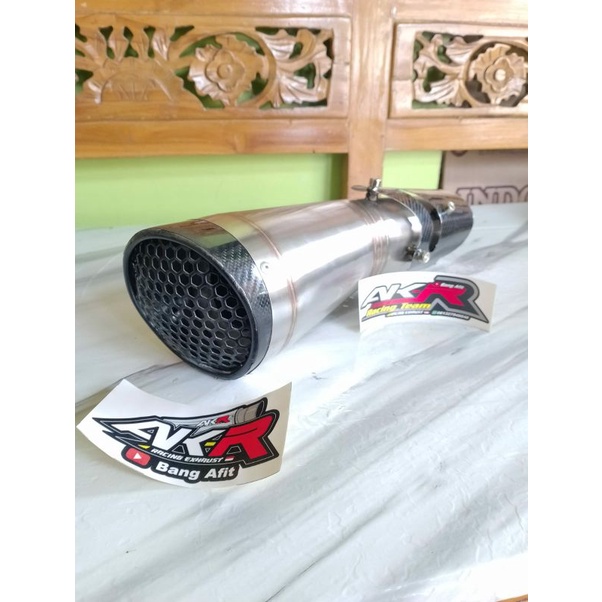 Slincer knalpot r9 h2 polos tanpa logo kesan original bukn kw kwBahan stenlis asliDiameter 50Lubang 