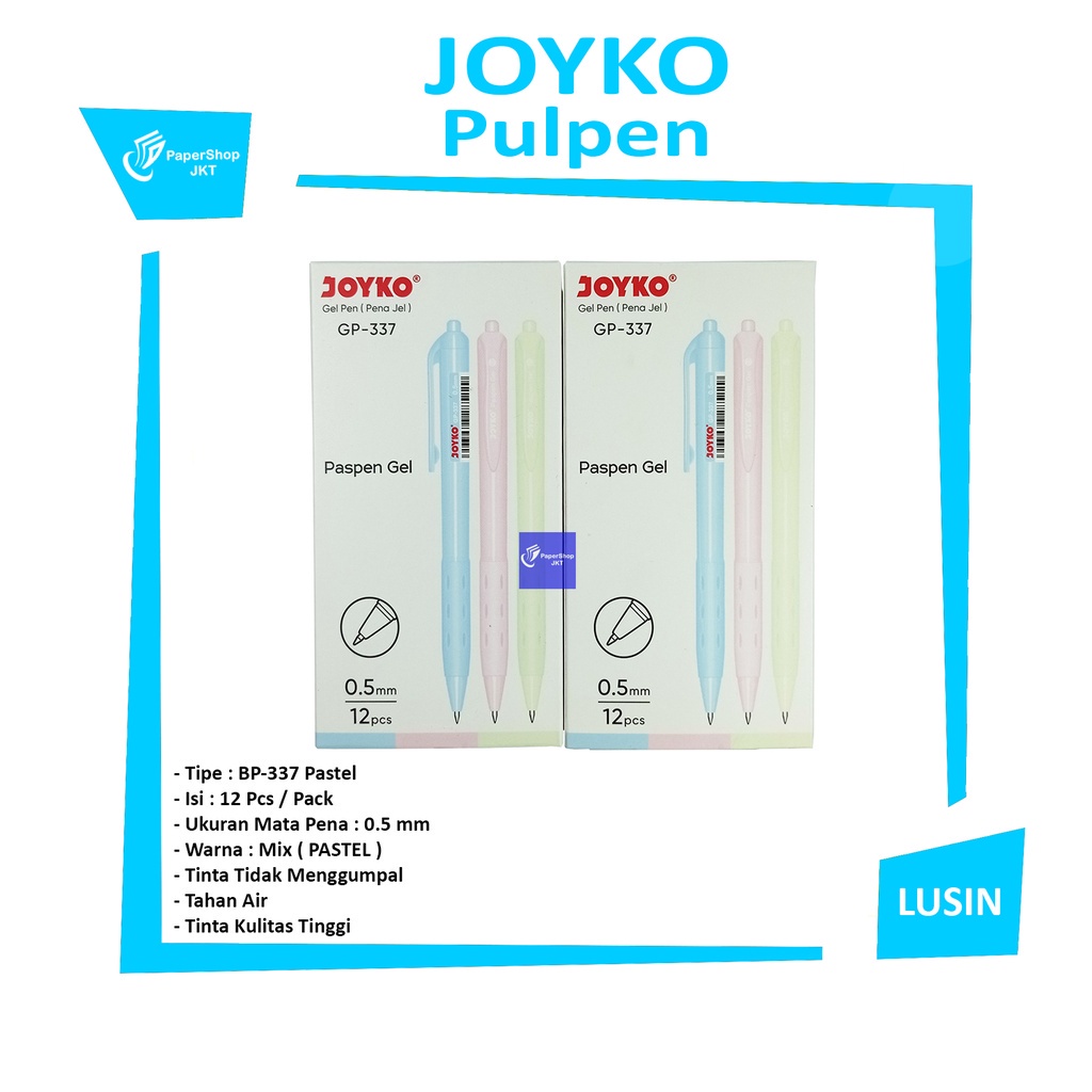 

JOYKO - Pulpen - Gel Pen GP-337 Paspen Gel Hitam - Pack