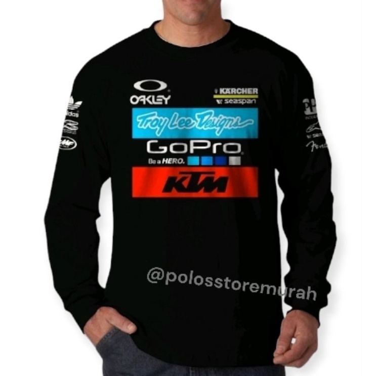 kaos lengan panjang pria rider GOPRO KTM/kaos cross/kaos trail/baju trail/baju cross/ kaos lengan pa