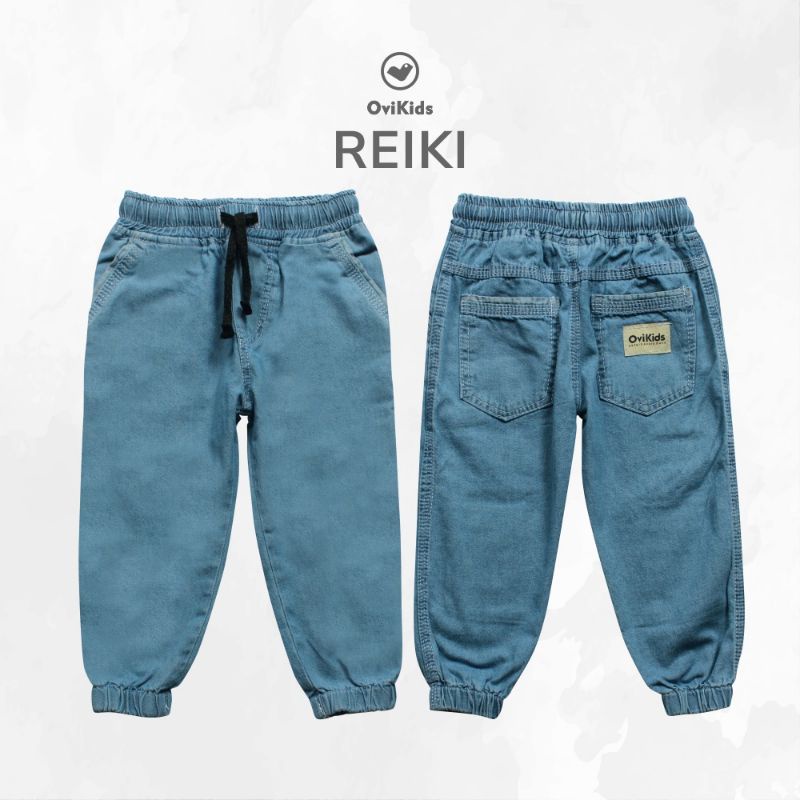 ovikids Celana panjang jeans denim joger reiki