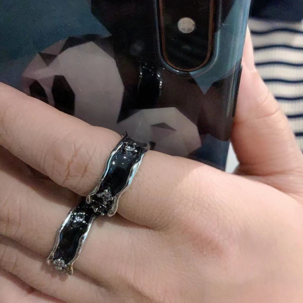 Aksesoris Cincin Tetes Hitam Menetes Retro Kesederhanaan Kepribadian Harajuku