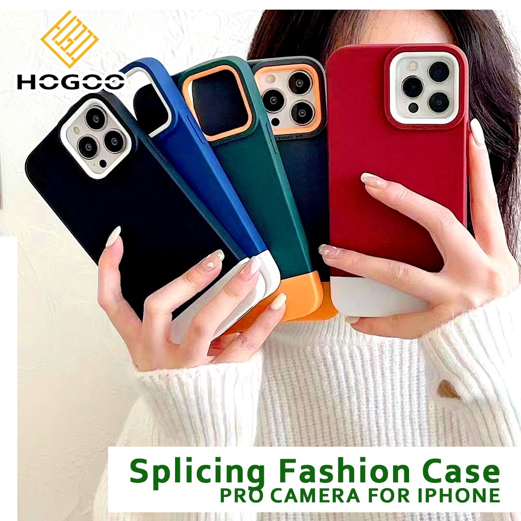 FASHION CASE SPLICING PROCAMERA 3 IN 1 FOR IPHONE 7 8 PLUS X XR XS MAX Case Penutup Silikon Lunak Tahan Benturan