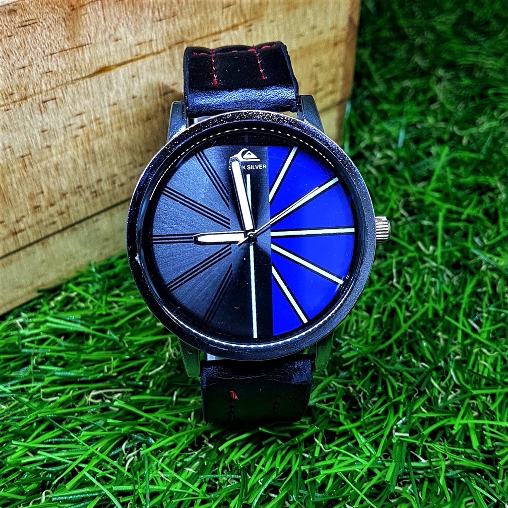 Jam tangan Quiksilver pria wanita analog - Jam fashion tali kulit termurah