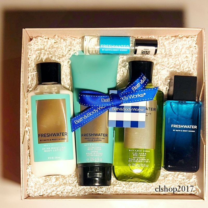 BBW MEN FRESHWATER GIFT SET PAKET BATH &amp; BODY WORKS