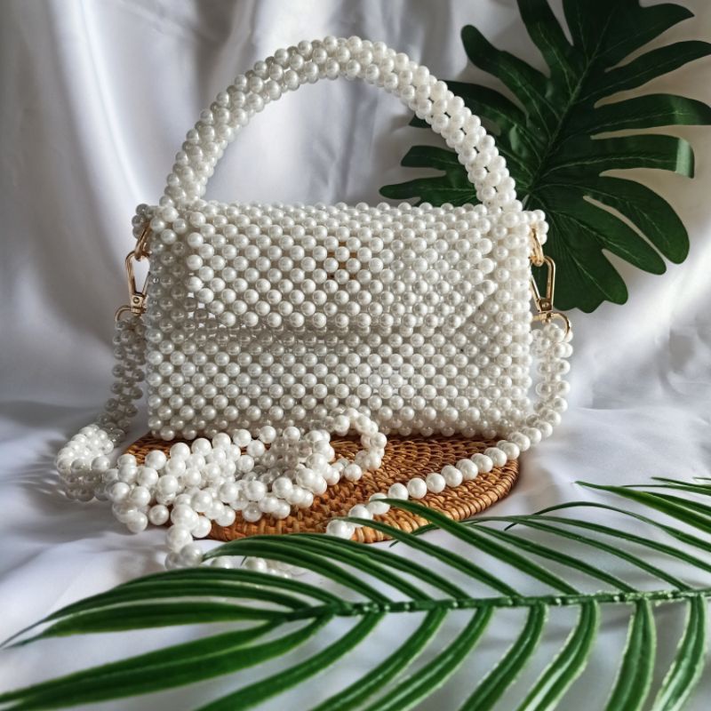 Tas Manik Manik Mutiara Pearl Bead Bag