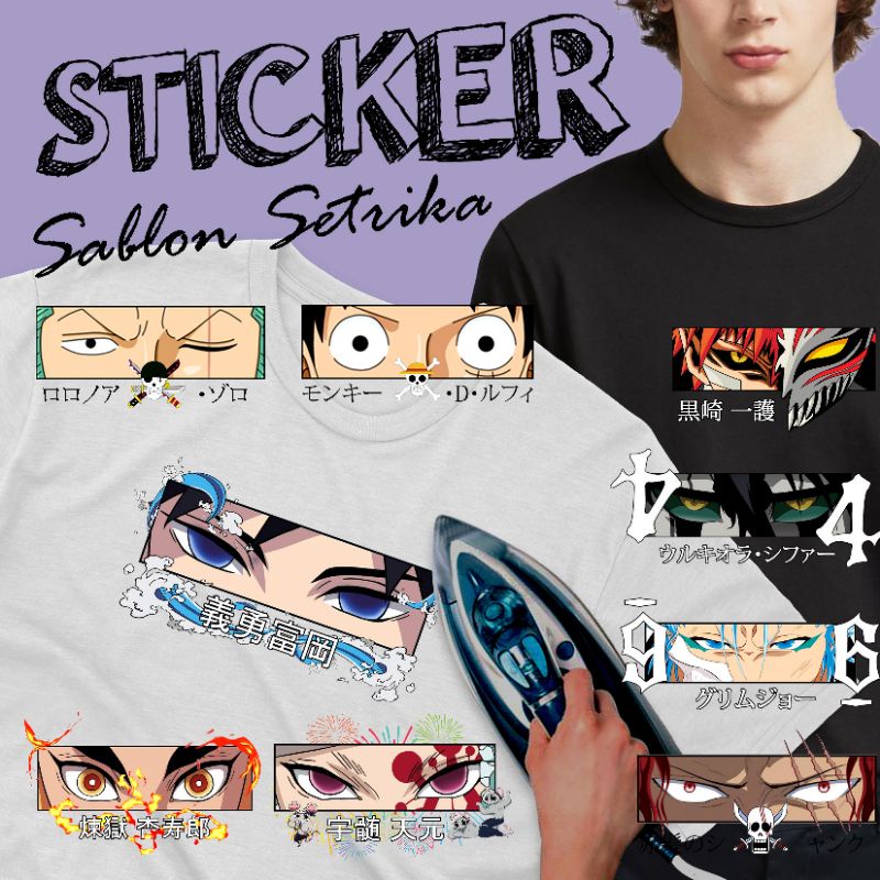 STICKER KAOS DEMON SLAYER STICKER KAOS ONE PIECE STICKER KAOS BLEACH KEREN STICKER KAOS MURAH