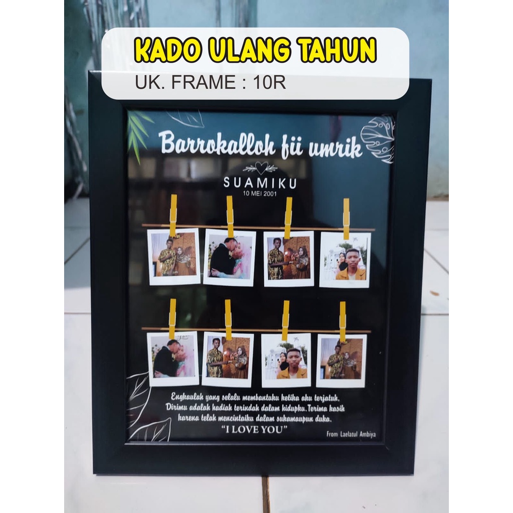 

Gift Ultah / Kado ulang tahun / Cetak Foto Plus Bingkai Kaca Minimalis / Bingkai Wisuda / Bingkai Kayu / Cetak Foto 10R Plus Frame