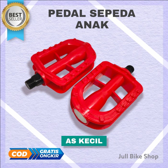 Pedal sepeda anak 12 16 18 bmx lipat as kecil merah biru pancalan kaki