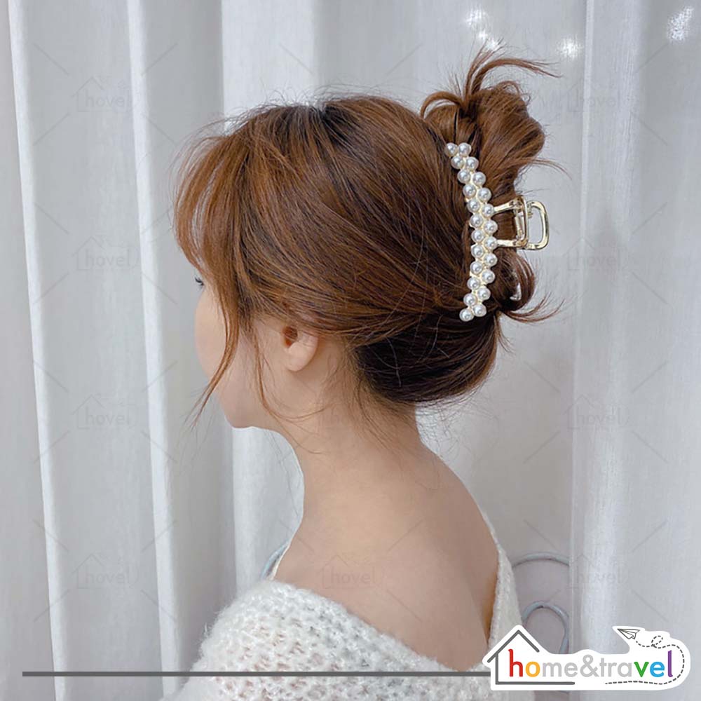 HOVELSHOP Jepit Rambut Mutiara Cantik Korean Trendy Fashion Jedai Hair Pin Elegan Impor