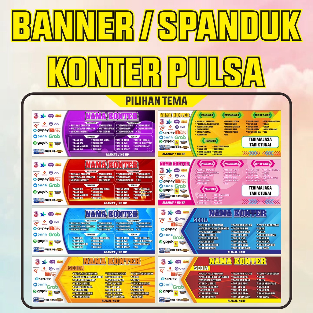 BANNER KONTER PULSA / SPANDUK KONTER PULSA FREE DESAIN TERMURA