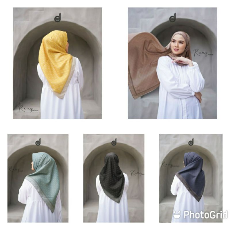 HIJAB DEENAY RAINY THISTLE BLACK YELLOW NUDE MINT BLUE BLACK