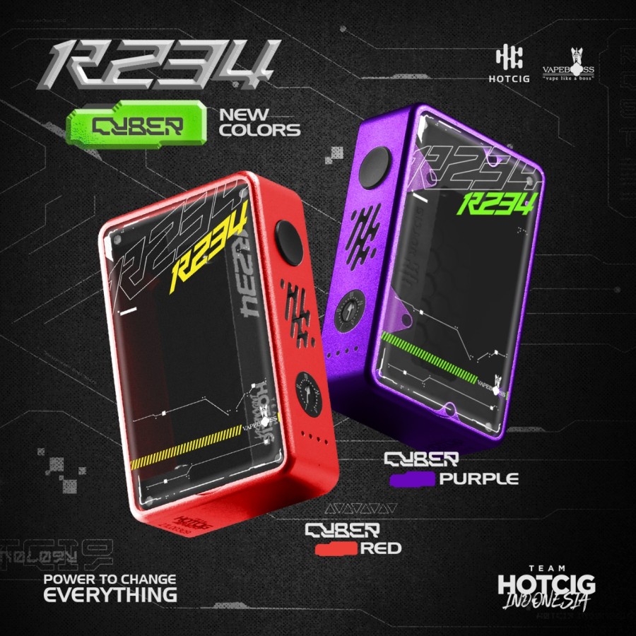 Hotcig R234 Box Mod Cyber Red AUTHENTIC MOD