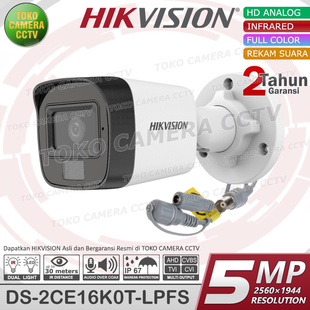 PAKET CCTV HIKVISION 5MP DUAL LIGHT AUDIO COLORVU 4 CHANNEL 4 KAMERA