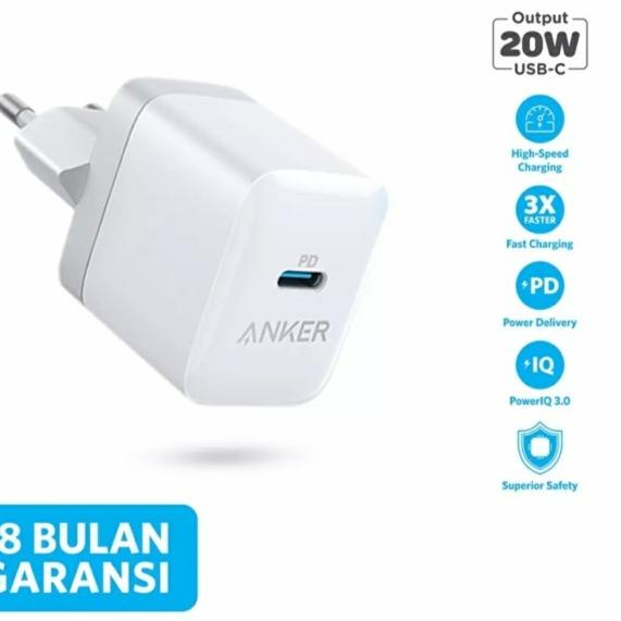 Anker PD Fast Charger 20W PowerPort III Nano PIQ 3.0 iPhone 12 iPad - 20W - A2631