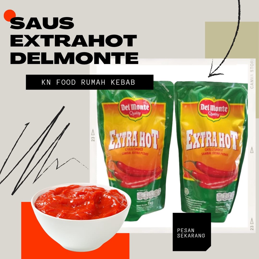 Saos sambal Delmonte extra hot - Saus Sambal Delmonte Extra hot 1 kg