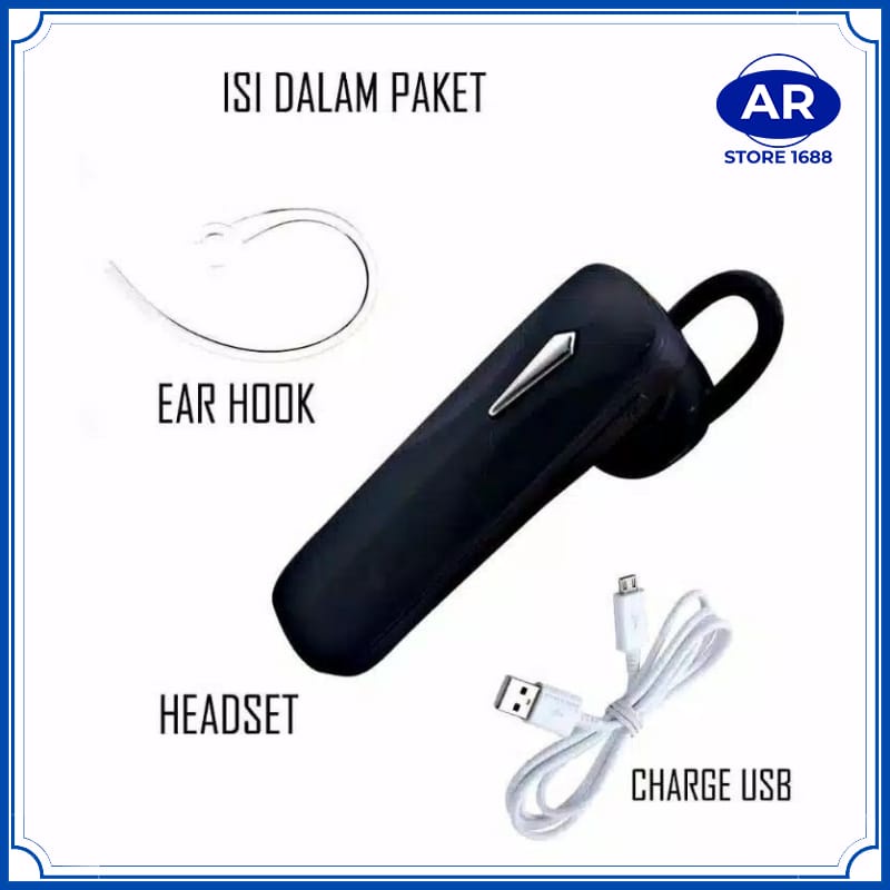 HEADSET EARPHONE BLUETOOTH HF BRANDED HEDSET BLUETOOTH UNTUK SEMUA HP WARNA HITAM DAN PUTIH