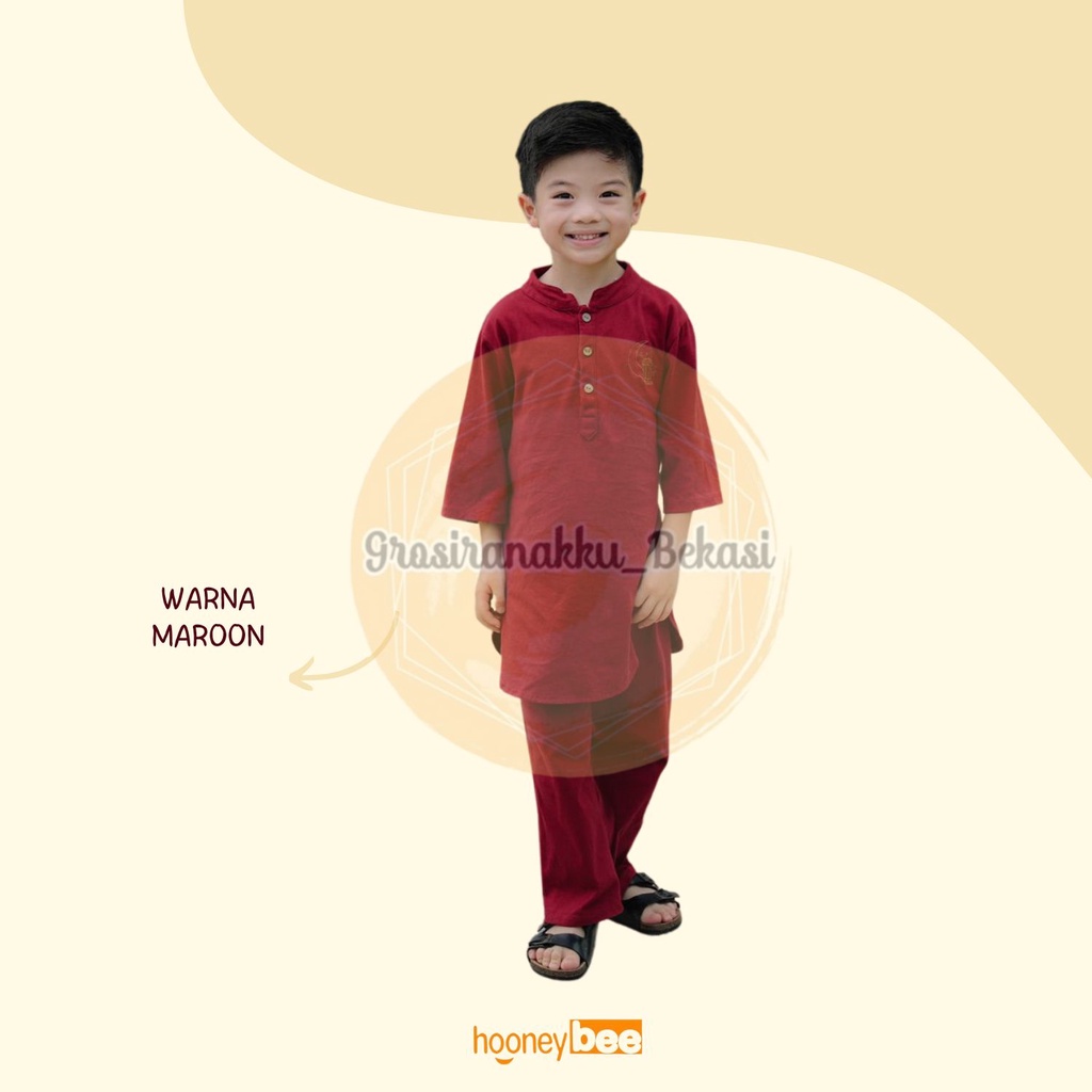 Setelan Koko Anak Habibi Junior Hooneybee Mix Warna Size 2-10 TAHUN