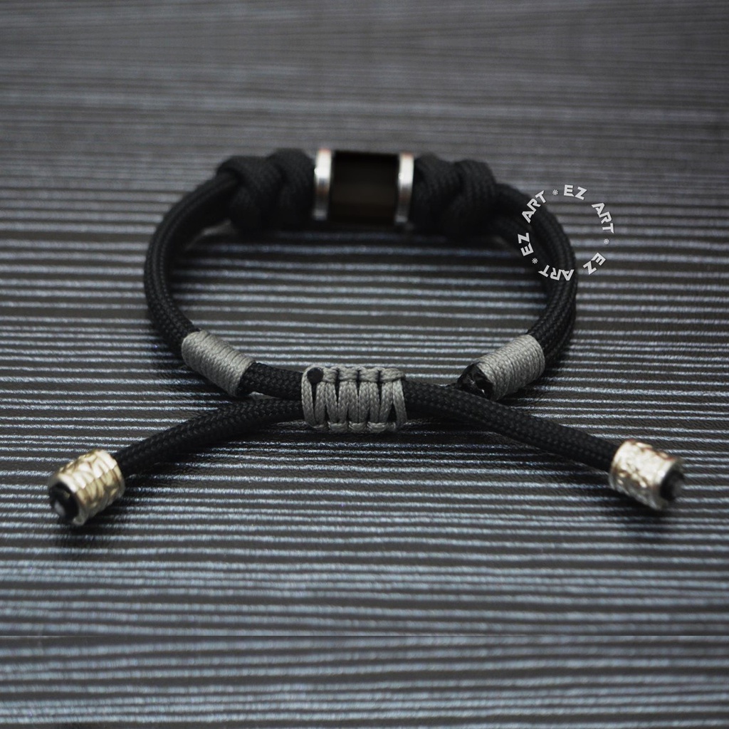 GELANG TALI PARACORD CUSTOM MODEL TABUNG KACA EPOXY STAINLESS BISA REQUEST TULISAN NAMA LOGO GAMBAR