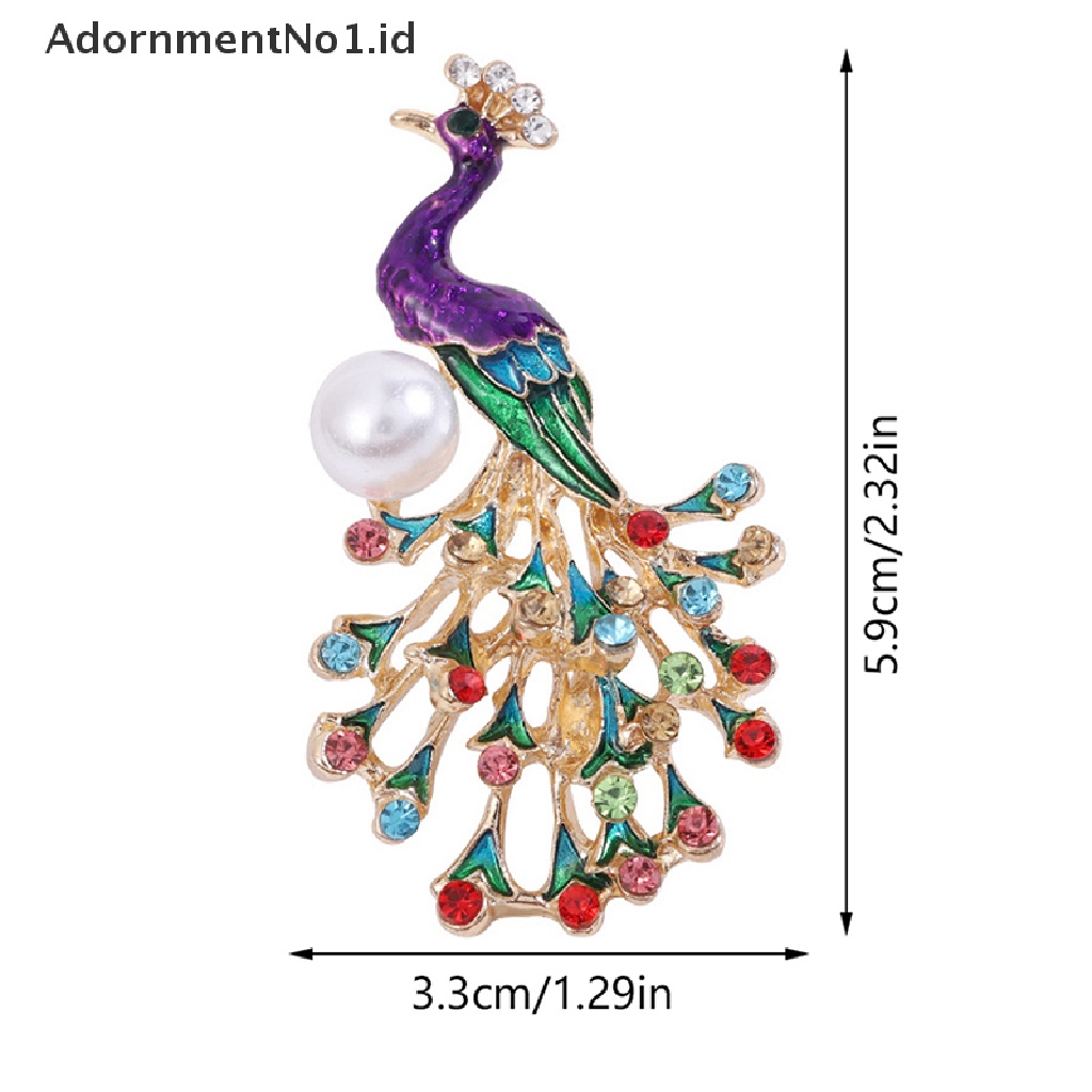 Bros Pin Desain Merak Hias Mutiara Berlian Imitasi Warna-Warni Gaya Retro No1 Untuk Pesta Pernikahan