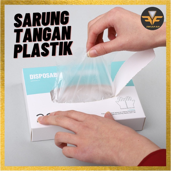 Sarung Tangan Plastik Transparan 200 Pcs Kemasan Kotak Hand Gloves Transparan Plastik Higienis Sekali Pakai TERMURAH TERLARIS