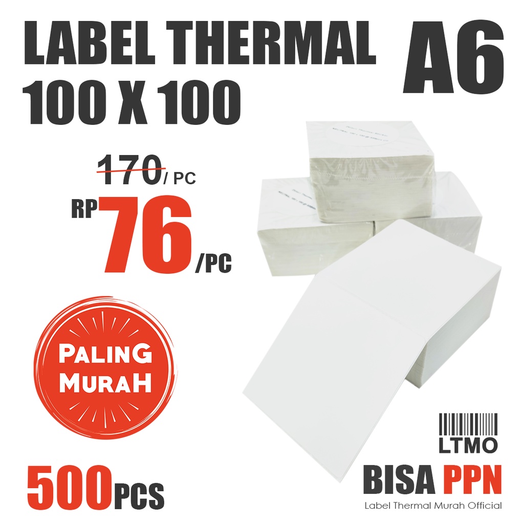 

Label Barcode Murah 100 x 100 Kertas Stiker Thermal