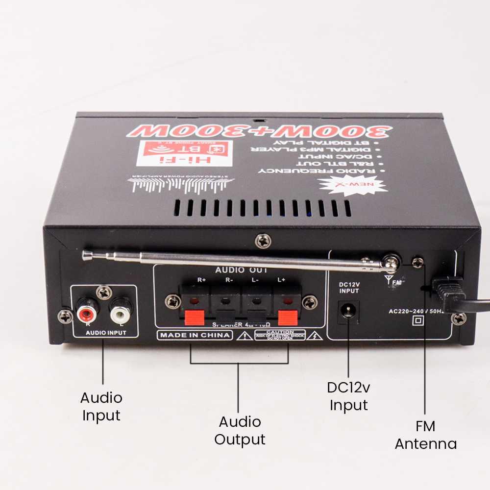 Taffware Audio Amplifier Karaoke Home Theater Bluetooth EQ FM 600W - AV-298BT