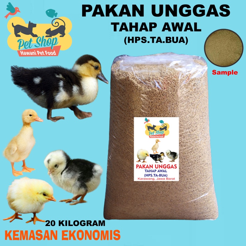 HawaniPs 20 Kg Pur Unggas Masa Awal Pertumbuhan Anak Ayam Anakan Bebek Anakan Mentok / Entog Pakan B