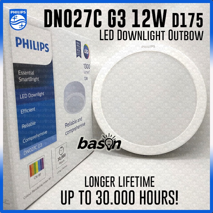 PHILIPS DN027C G3 12W D175 7 inch Surface Mounted LED Downlight Outbow