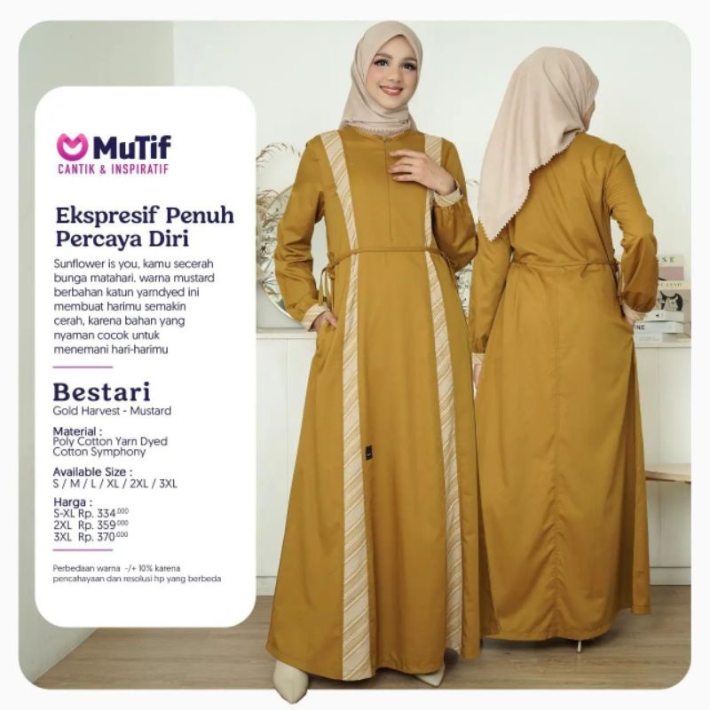 GAMIS MUTIF BESTARI HARVEST GOLD