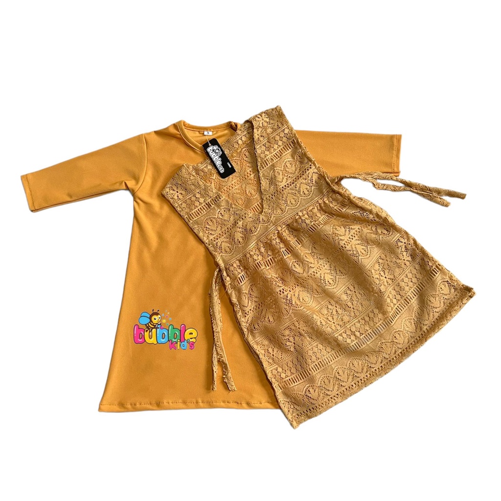 Gamis Bayi Perempuan Newborn 0-2 Tahun Vest BRUKAT Anak Rompi Katun Spandek jersey Mustard