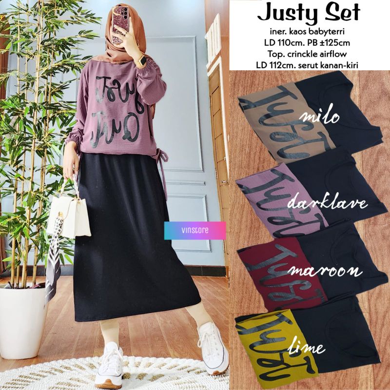 Justy Set Kirei Set // Baju Stelan rok panjang Dewasa Terbaru