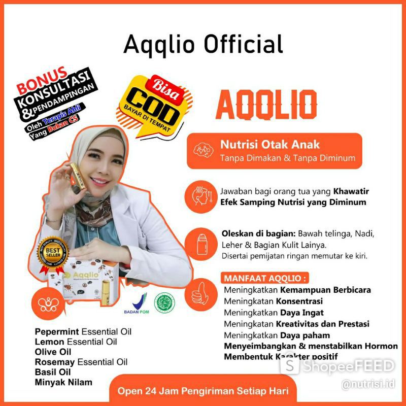 AQQLIO Nutrisi Otak Bantu atasi Speech Delay - Hiperatif - Tantrum