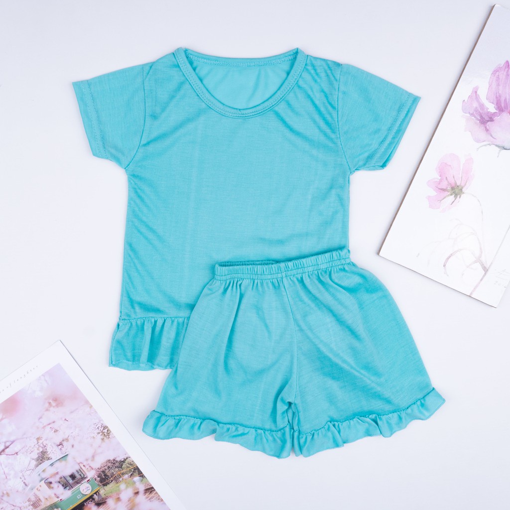 IL - SETELAN RUFFLE ANAK POLOS / SET ANAK PEREMPUAN POLOS / SETELAN BALITA POLOS MINT