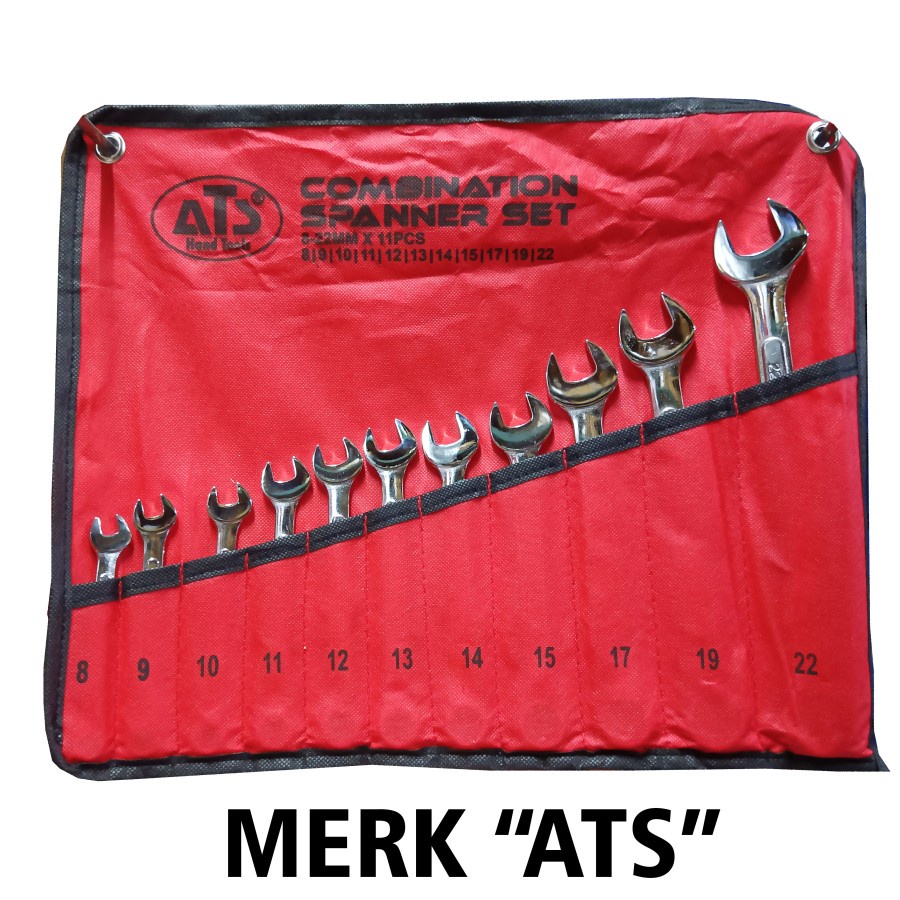 Kunci Set Ring Pas 11 ATS-Pro pcs 8 9 10 11 12 13 14 15 17 19 22 mm