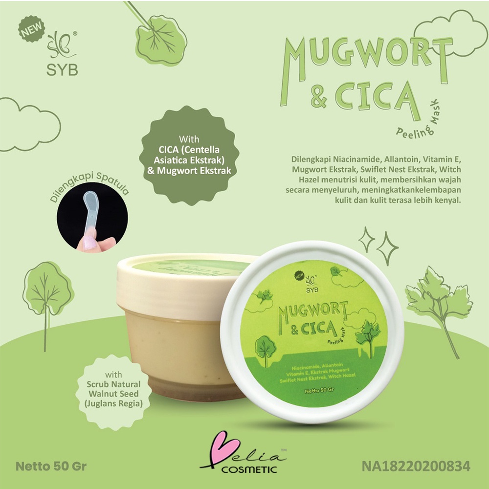 ❤ BELIA ❤ SYB Cica Peeling Mask | Mugwort | DNA Salmon 50gr | BPOM