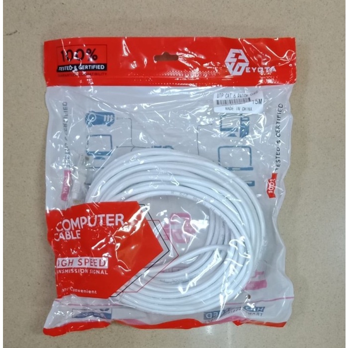 Eyota Kabel LAN UTP CAT6 15 M + RJ45 Eyota - Kabel LAN UTP CAT 6, 15M