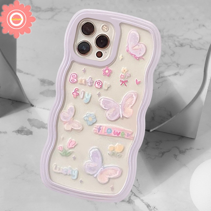 Casing Oppo A17 A95 A5S A12 A7 A15 A3S A52 A92 A72 A16 A17k A5 A9 A53 A31 A15S A54 A74 Reno 5F 4Lite Motif Kupu-Kupu