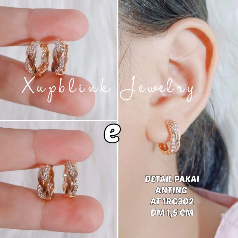 Anting Titanium Clip Permata Wanita Anti Karat Anting Terlaris Xupblink Jewelry