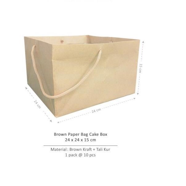 

[Digipack] Brown Paper Bag Cake Box 24 x 24 x 15 | Kantong Kertas