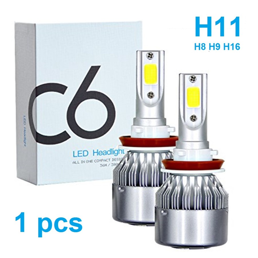 Lampu Utama Mobil LED Headlight Foglamp C6 SOCKET H4 H11 H8 H9 COB