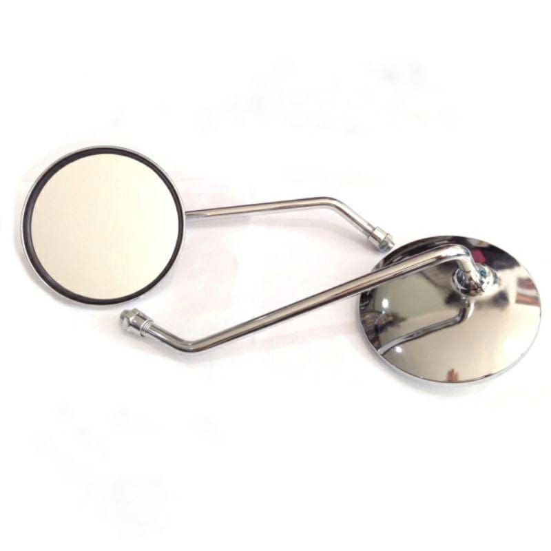 Spion Bulat Vespa Panjang Chrome Honda &amp; Yamaha Set Kiri-kanan