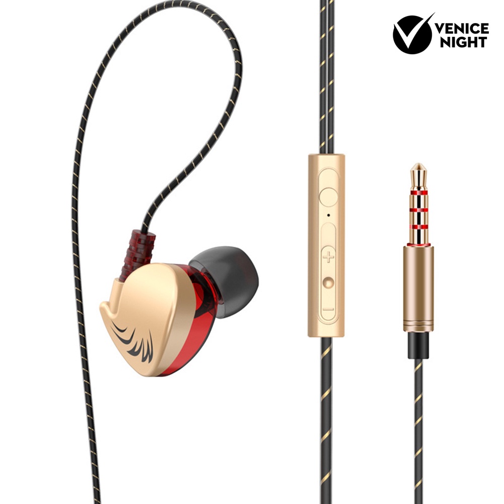 (VNEP) (Berkabel) QKZ CK7 Fashon Sports Heavy Bass Phone Tablet 3.5mm Plug In-ear Earphones