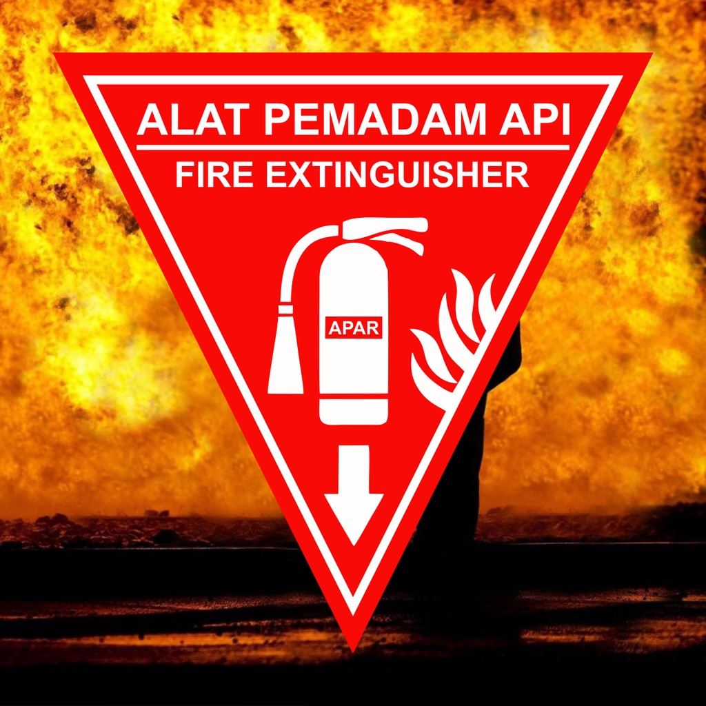 

stiker Segitiga APAR alat pemadam safety K3
