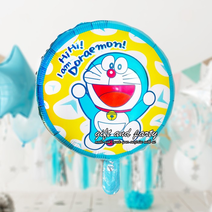 Balon Bulat Doraemon / Balon Karakter Doraemon / Balon Foil Doraemon