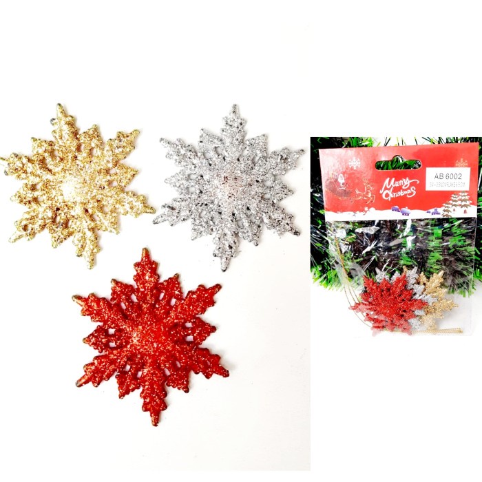 

Paket Bunga Merah Emas Gantungan Kupu Natal Hiasan Parcel Christmas - 3 SNOWFL AB6002