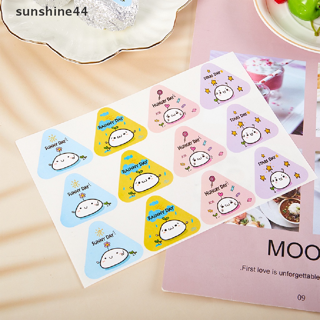 Sunshine 100Pcs Stiker Segel Kantong Makanan Bentuk Segitiga