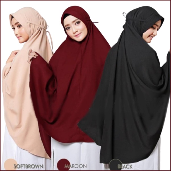 CUCI GUDANG CLEARANCE SALE  Bergo Tali Jumbo Pad Antem Wolfis / Jilbab Simple Pad Syarie XXL 105/130